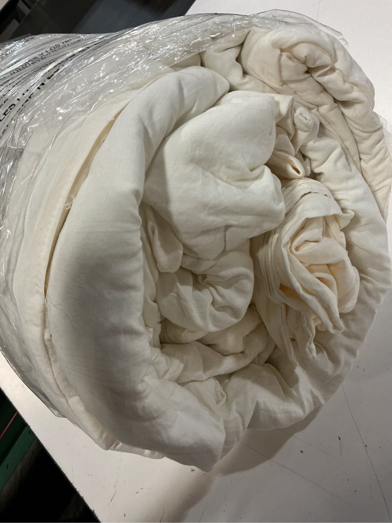 Condition photo showing Good Condition for king size comforter set- 7 pieces prewashed bed in a bag king bedding sets | soft all season comforter with sheets, pillow shams & pillowcases,white snow white king(102"x90")
