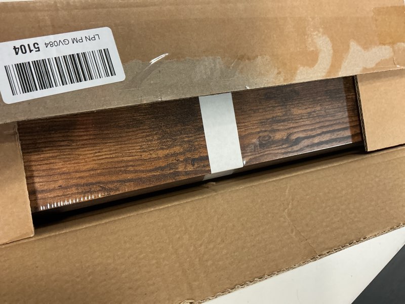 Condition photo showing New/Like New for upsimples 6 pack wooden floating shelves, wall storage decor shelf for bathroom, bedroom, living room, kitchen, office and laundry room, wall mounted display hanging shelf, brown brown 15.7in