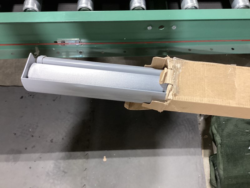 Condition photo showing Good Condition for ChrisDowa Cordless Zebra Blinds for Windows, Dual Layer Free-Stop Light Filtering Window Roller Shades, Pull Down Privacy Zebra Shades for Home, Office, Bedroom, Door (48" W x 72" H, Light Grey) 48"W x 72"H Light Grey