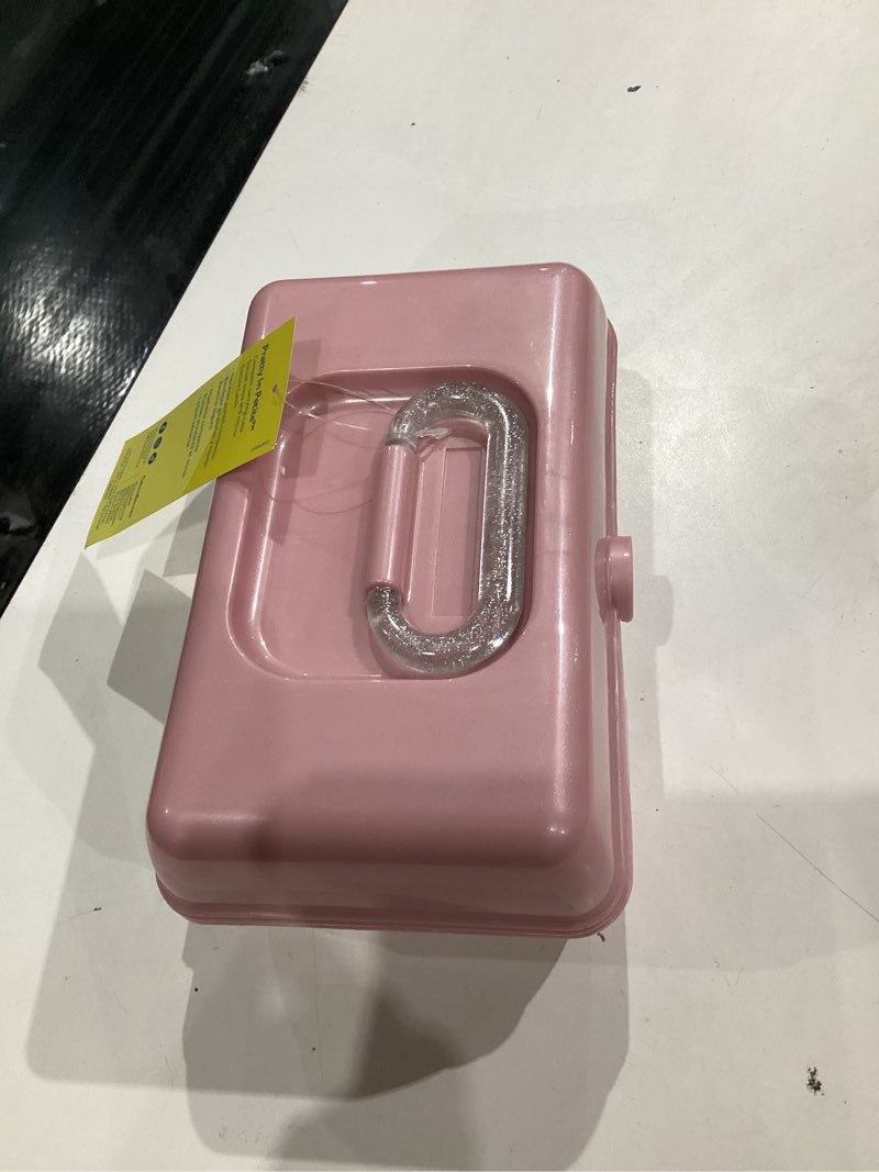 Condition photo showing Good Condition for Caboodles Pretty in Petite Makeup Box, Pink Sparkle, Hard Plastic Organizer Box, 2 Swivel Trays, Fashion Mirror, Secure Latch for Safe Travel