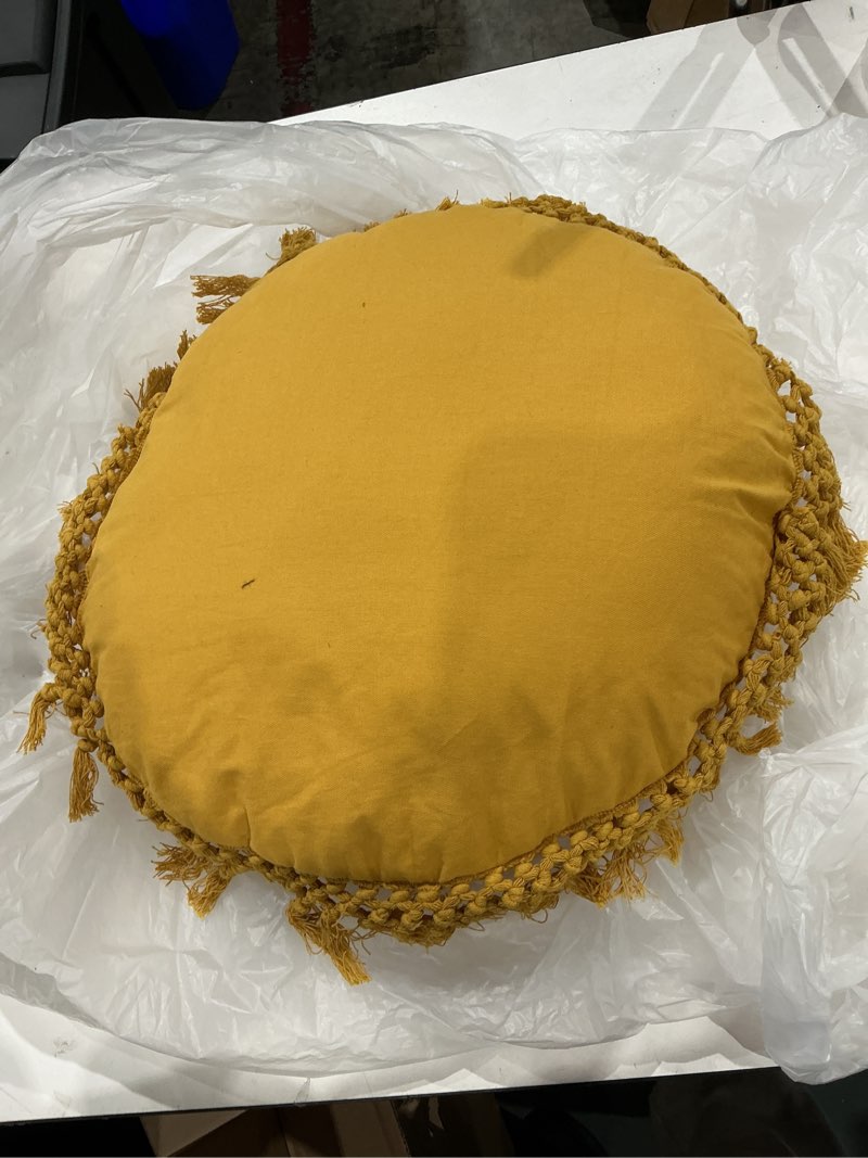 Condition photo showing As Is for home-tufted-medallion-gold-decorative