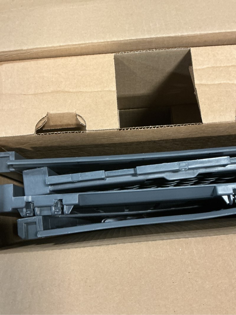 Condition photo showing New/Like New for suncast 33 gallon resin outdoor hideaway patio trash can, cyberspace grey