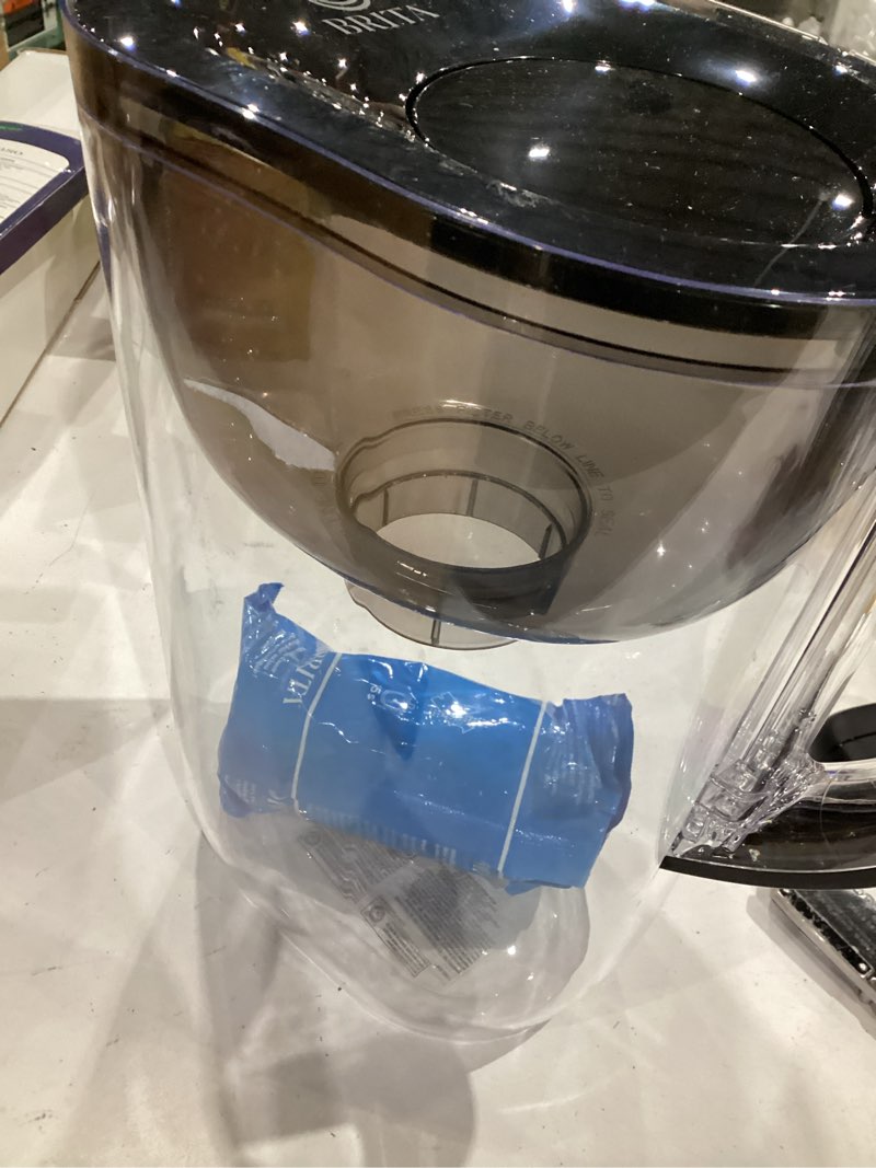Condition photo showing As Is for brita large 10 cup water filter pitcher, 1 britaplus filter, everyday, black (package may vary) plus black