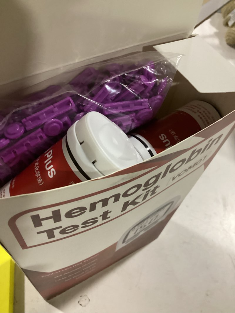 Condition photo showing New/Like New for Hemoglobin Test Kits with 25 Hemoglobin Test Strips, Hemoglobin Test Meter Kit for Home Use, Home Hemoglobin Tester, Easy to Use and Read. Red