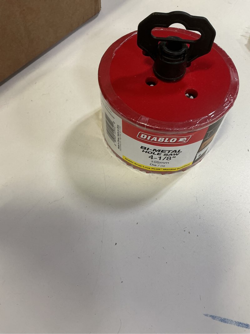 Condition photo showing New/Like New for Diablo Bi-Metal Hole Saw with Variable Tooth Design for Faster Cuts - Fits with Snap-Lock Plus Mandrel System - 4-1/8" Diameter, 2-3/8" Length - DHS4125