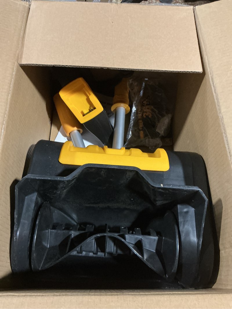 Condition photo showing As Is for Cordless Snow Shovel Compatible with DeWalt 20V MAX Battery (Tool Only), 11" Lightweight Electric Snow Blower with 20FT Max Throw & Adjustable Handle, Snow Thrower for Driveway, Deck, Patio & Steps