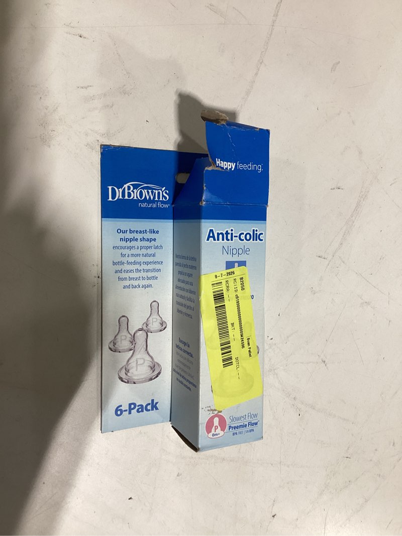 Condition photo showing As Is for dr. brown's preemie flow narrow baby bottle silicone nipple - slowest flow - 6pk - 0m+