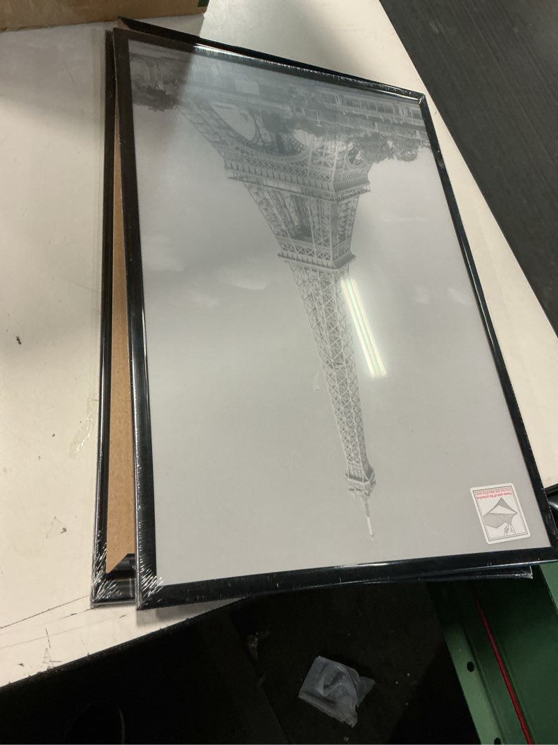 Condition photo showing Good Condition for upsimples 12x18 picture frame black 3 pack, scratch-proof poster frames 12 x 18 for photo gallery - slide-in strips, horizontal or vertical wall mounting black 12x18