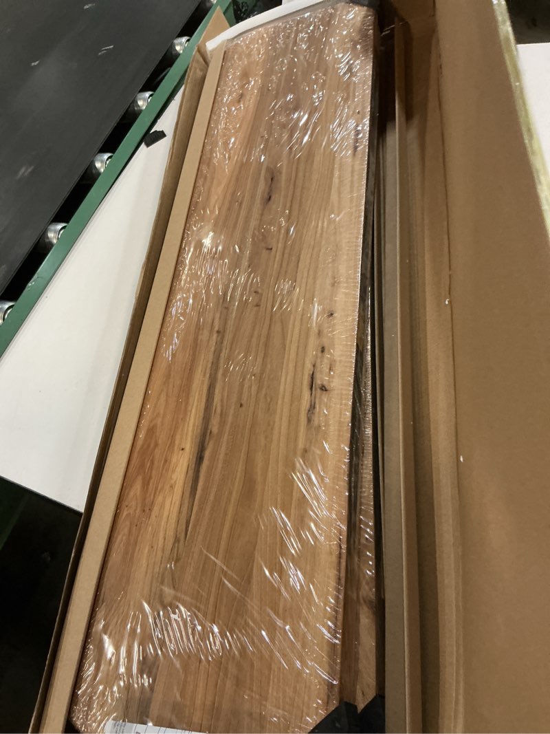 Condition photo showing New/Like New for reclaimed elm wood floating shelves for wall round edge, 36"w x 9.2"d x 1.37"h, set of 2 with invisible bracket, wall mounted shelves for living room bedroom kitchen bathroom decor, natural finish natural finish round edge, 36"w, 2packs