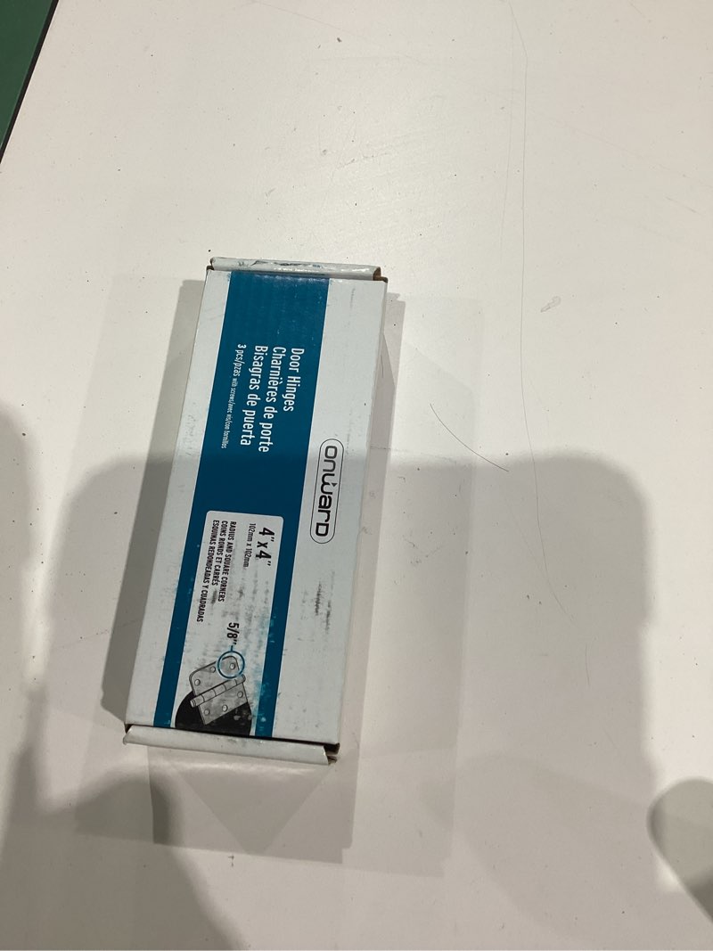 Condition photo showing New/Like New for 3 Pack 4 Inch Door Hinges Brushed Nickel Interior/Exterior Door Hinges Satin Nickel 4"x4" 5/8 Radius Rounded Front 4In Door Hinges Silver Heavy Duty Iron Shed House Hinges Door Hardware Brushed Nickel 3 Pack Satin Nickel-4 in