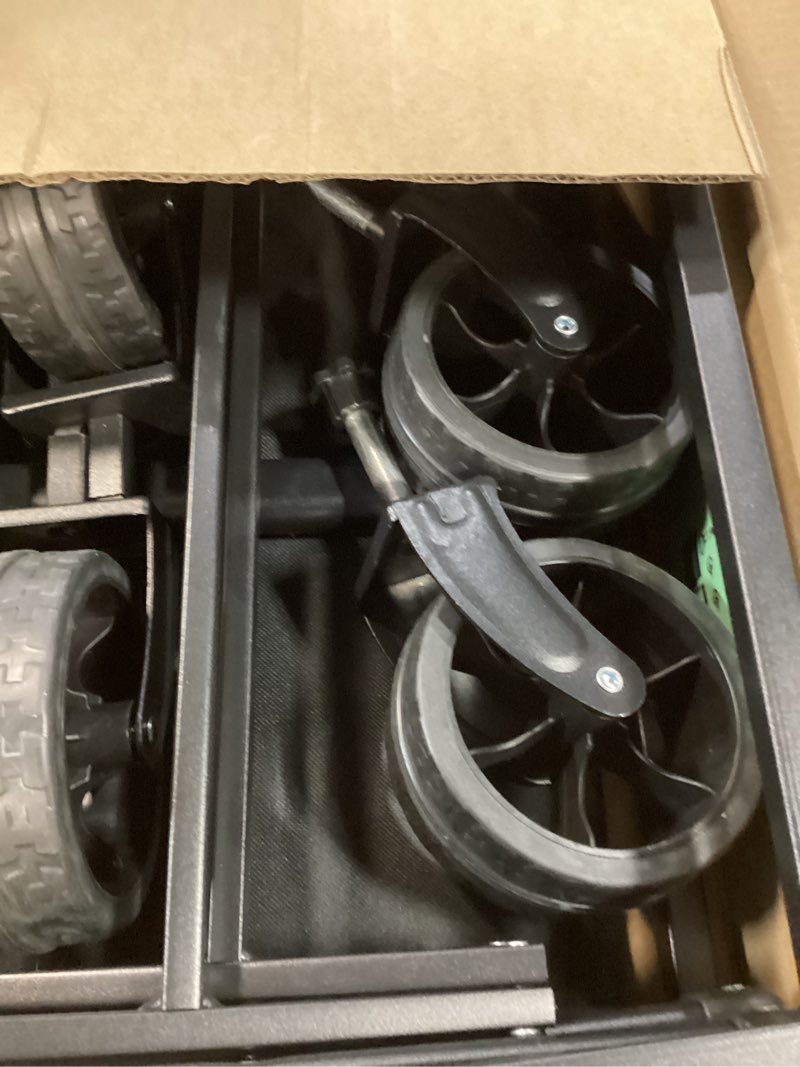 Condition photo showing Good Condition for extra long collapsible wagon cart, 480lbs heavy duty utility wagons with all-terrain wheels, foldable grocery carts for gardening, shopping, beach, camping, black ebony