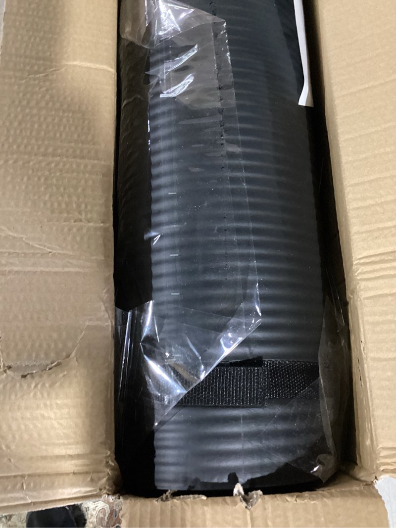 Condition photo showing Good Condition for Retrospec Solana Yoga Mat 1" Thick w/Nylon Strap for Men & Women - Non Slip Exercise Mat for Home Yoga, Pilates, Stretching, Floor & Fitness Workouts Black 1 inch