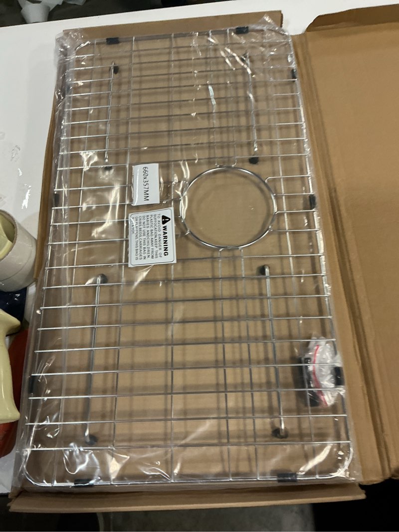 Condition photo showing New/Like New for Sink Grid 26" X 14 1/16", Kitchen Sink Grid, Sink Protectors for Kitchen Sinks, Stainless Steel Mate