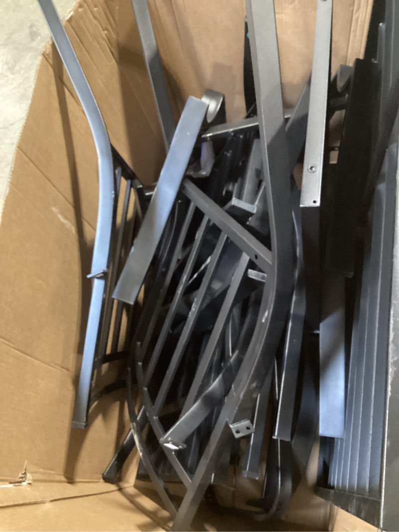 Condition photo showing As Is for incomplete nuu garden 7 -piece curved leg table patio dining set iron rectangle table
