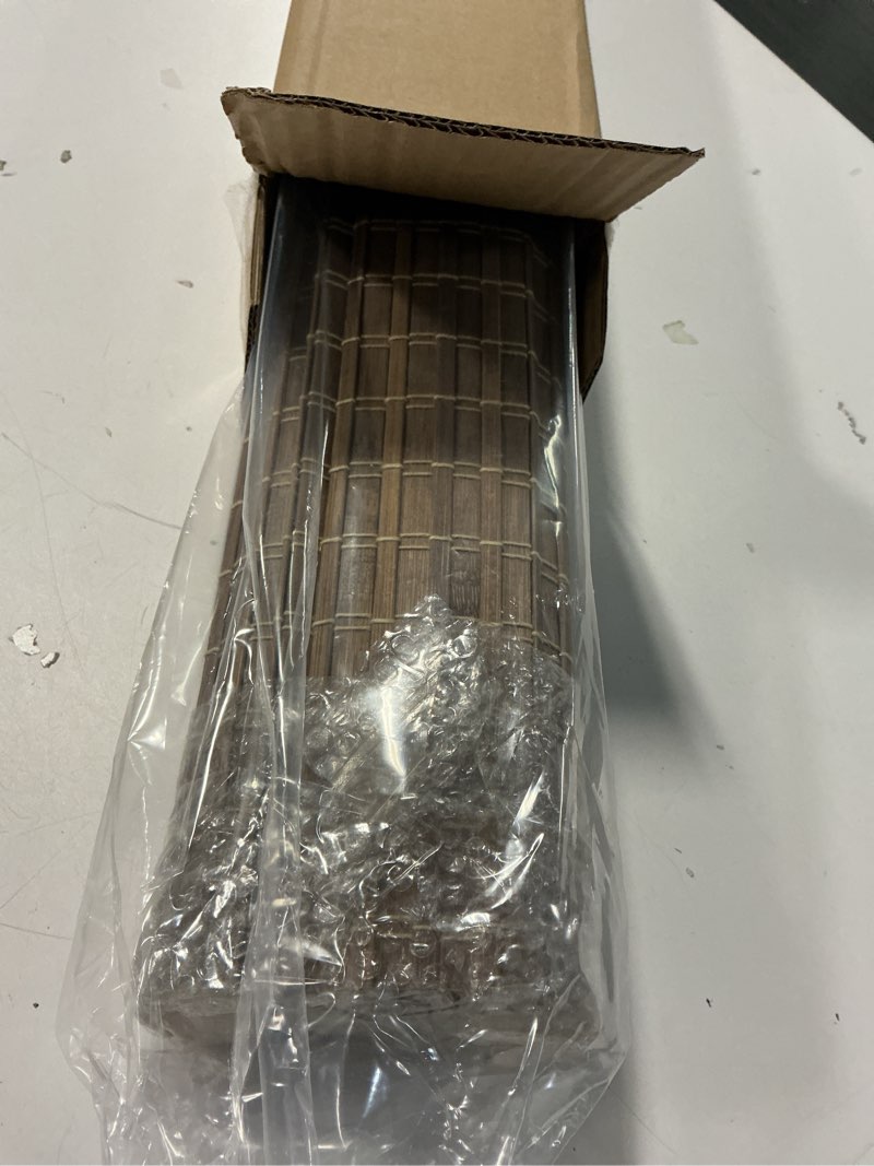 Condition photo showing Good Condition for LazBlinds Cordless Bamboo Roman Shades, Privacy Blinds for Interior Windows, Room Darkening Roll Up Bamboo Blinds for Home & Patio, 26.5" W x 48" H, BDP-Driftwood Privacy - Driftwood 26 1/2" W x 48" H