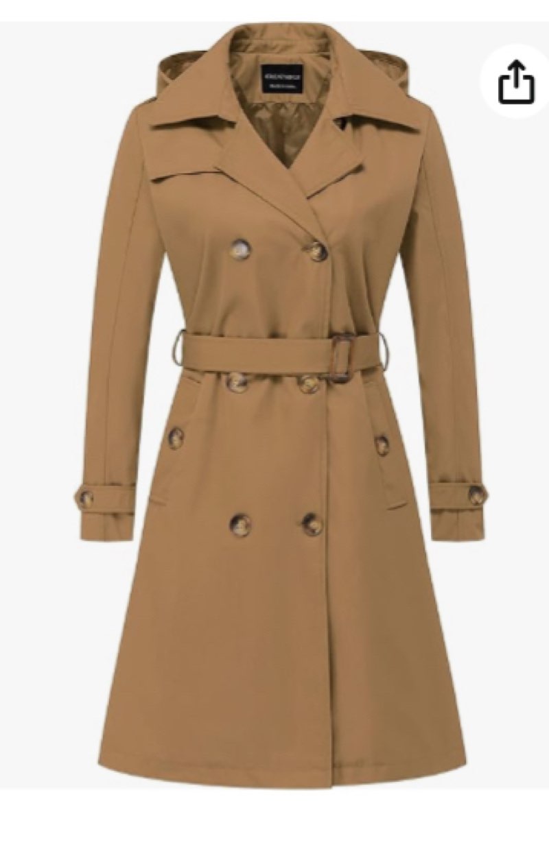 london fog womens double breasted trenchcoat, br khaki, medium us,size m ,