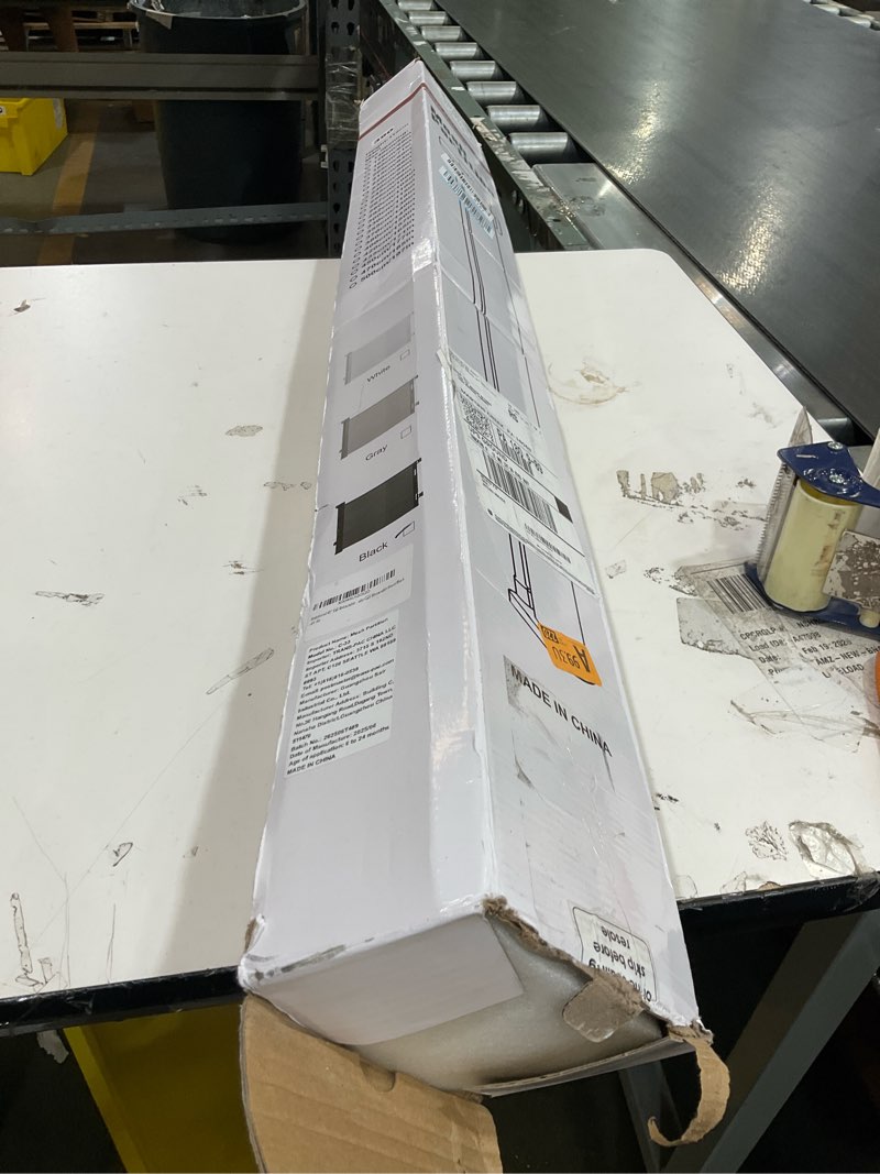 Condition photo showing As Is for reinforced 42" tall retractable dog gate, 155" extra long retractable baby gate with support rods - prevent crawling under, indoor/outdoor retractable gate extra tall baby gate retractable fence/black black (42" tall x 155" wide)