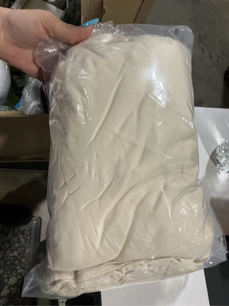 Condition photo showing Good Condition for ivory backdrop curtain 2 panels-wrinkle-free beige curtains polyester photography drapes for wedding party baby shower photo background decorations- 8 x10ft (ivory) w4' x h10'(2 panels) ivory