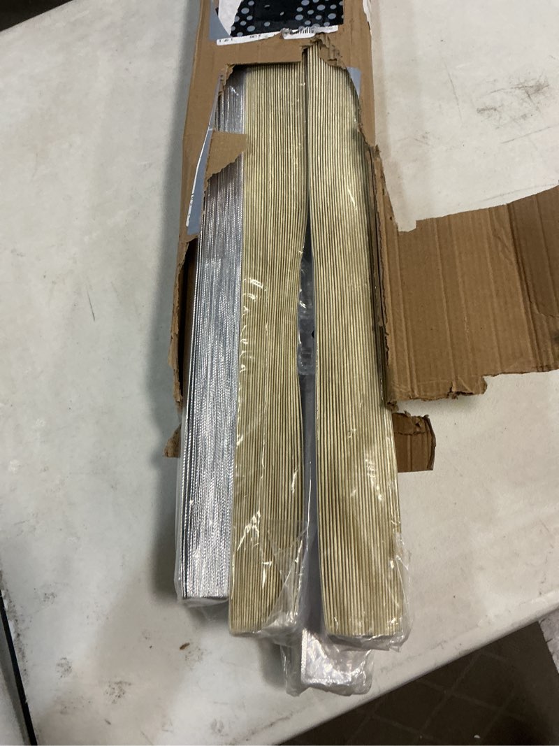 Condition photo showing Good Condition for pleated blinds adhesive no drill adjustable height with clips cordless full blackout window shades for bedroom windows renters temporary use curtain adhesive type_rectangular_24"w x 59"h_6pcs beige yellow 24"w x 59"h_6pcs