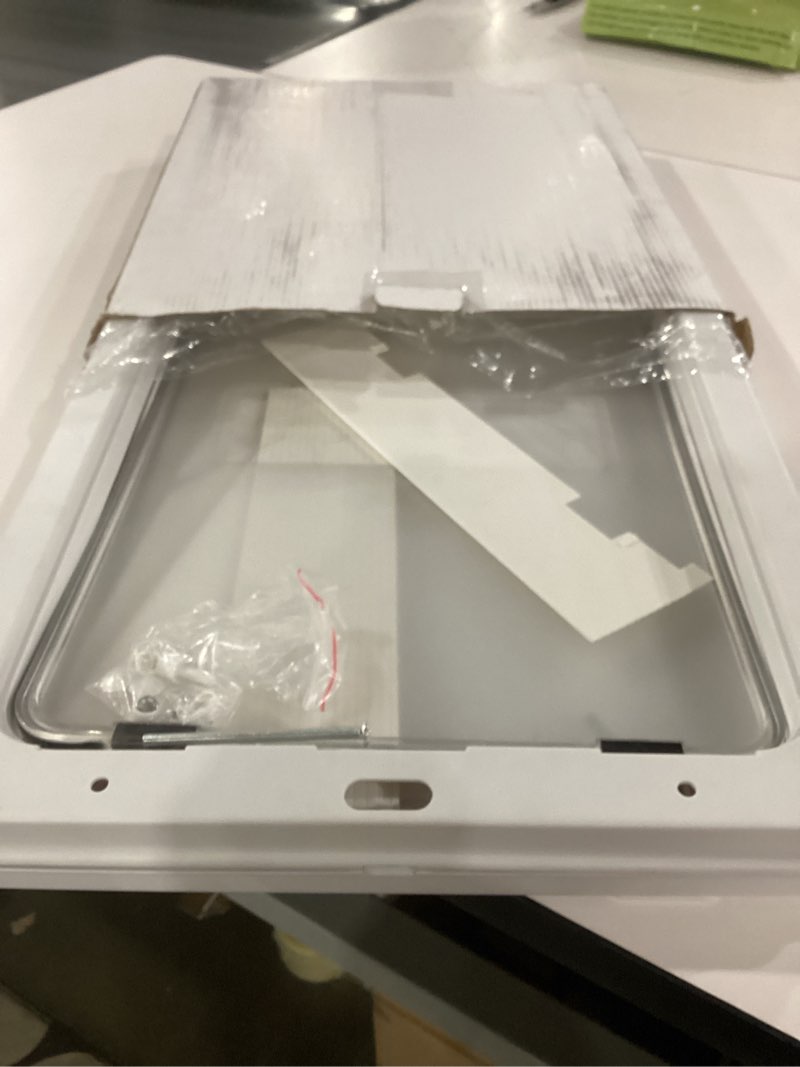 Condition photo showing As Is for dog door for interior and exterior doors, upgrade thicken dog doors for large dogs?plastic doggy door and cat door with security cover and magnetic flap? easy to installation?large, white?