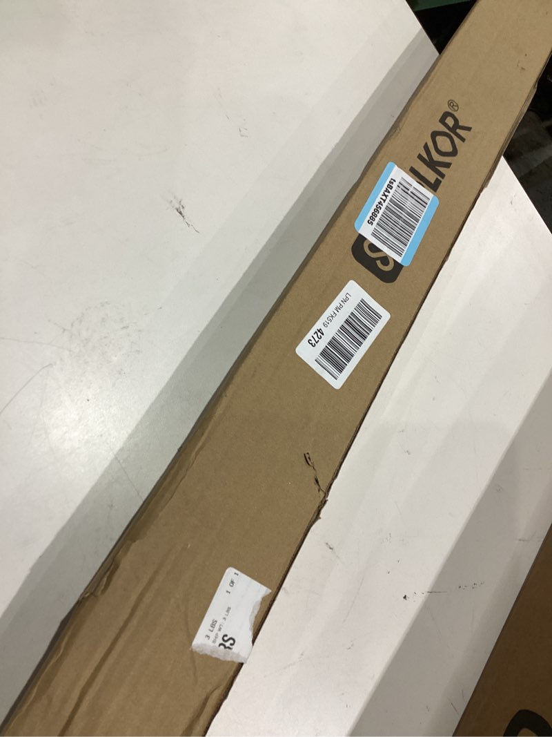 Condition photo showing As Is for folkor floating frame for 36x48 canvas paintings, diy metal canvas with 5/6 deep floater for wall art/portrait/landscape, living room bedroom kitchen decor (black) 36x48" black