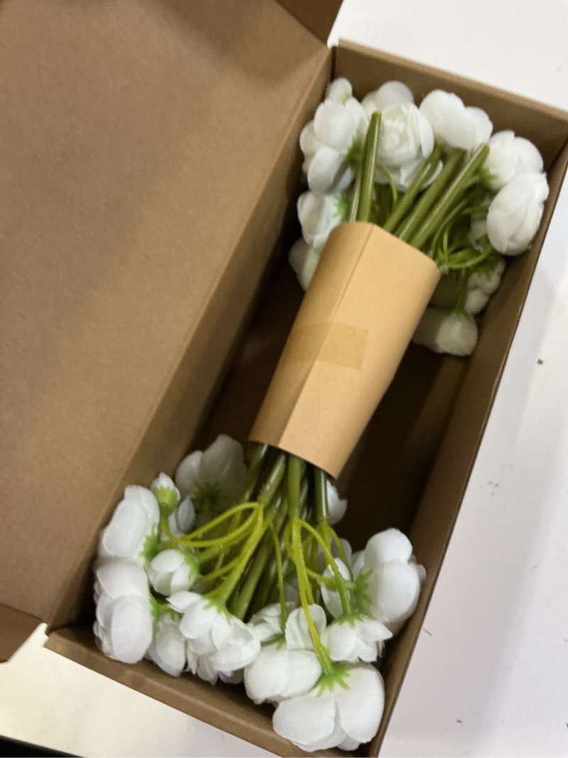 Condition photo showing New/Like New for ling's moment ranunculus artificial flower, faux silk mini ranunculus flowers for diy bouquet, bulk 