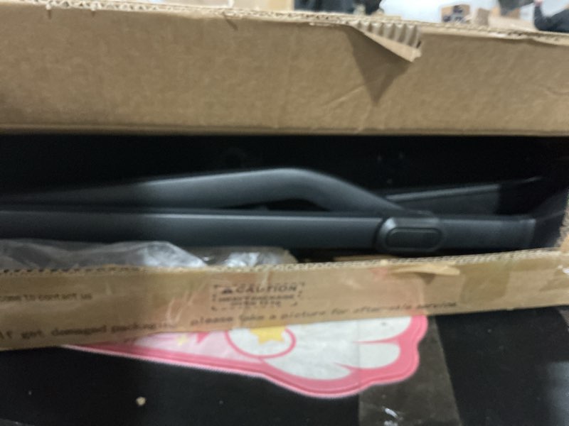 Condition photo showing As Is for FYLICA Foldable Office Chair with PU Wheels and Smooth Armrest-Ergonomic Mesh Bouncing Back, Stackable Conference Room Chair, Office Guest & Reception & Meeting Chair (Black) 1