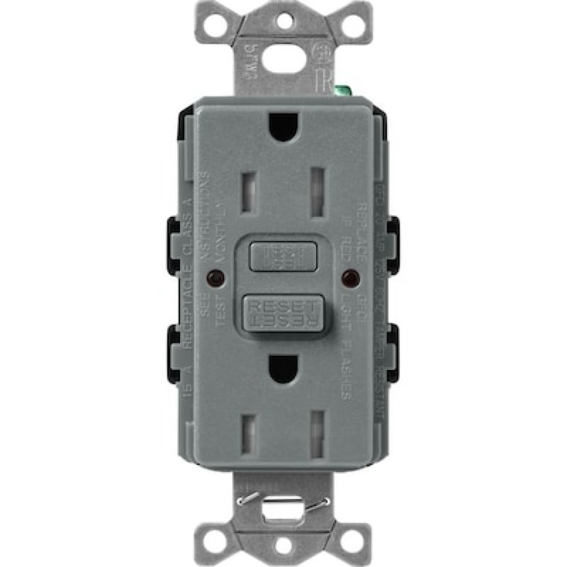 lutron claro 15 -amp 120-volt tamper resistant gfci residential decorator outlet receptacles