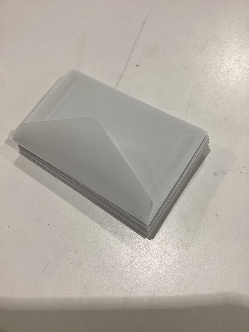 Condition photo showing New/Like New for geyee 100 pcs glassine ticket envelopes for wedding favor mini frosted envelopes for ticket holders stamp collecting supplies seeds coin card, 4.45 x 2.7 inches one size