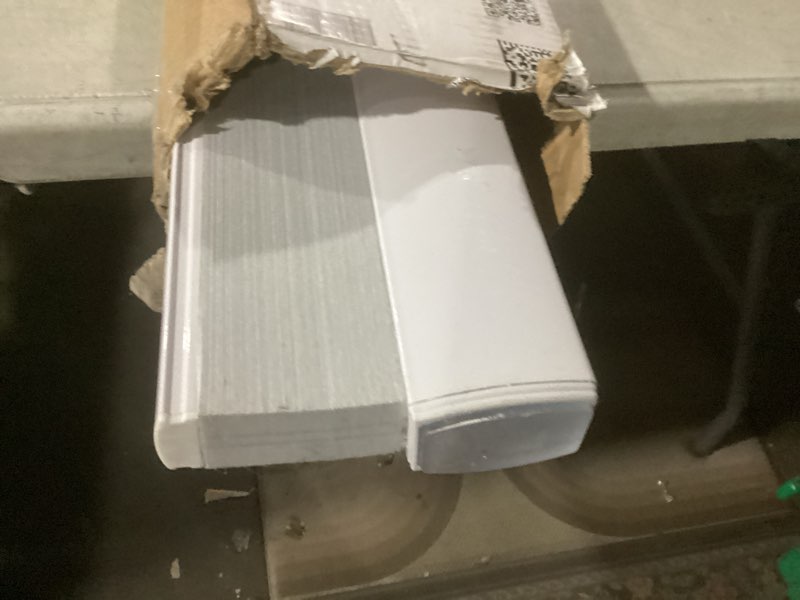 Condition photo showing Good Condition for joydeco no tools no drill blinds for indoor windows, cordless window blinds cellular shades top down bottom up blackout honeycomb blinds thermal insulated noise reduction (white, 63" w x 96" h) a - white 63"w x 96"h