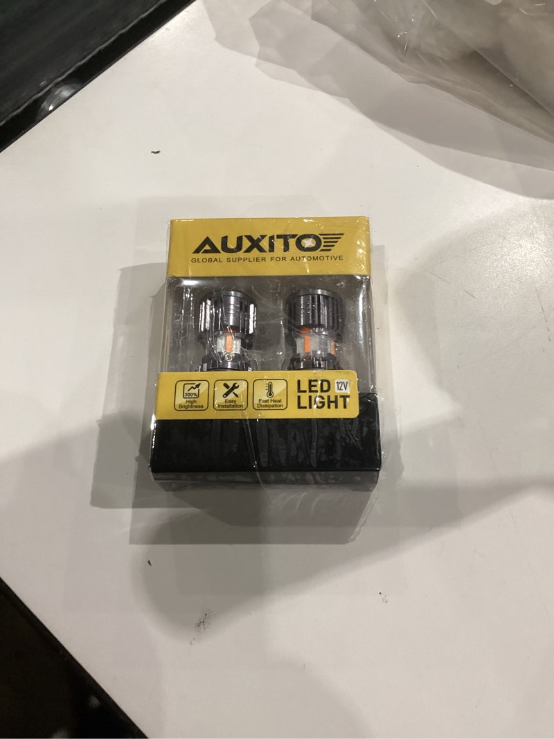 Condition photo showing Good Condition for AUXITO 2025 Latest CANBUS 7440 7443 LED Bulbs Amber Yellow with Built-in Resistor Anti Hyper Flash 7440NA 7441 7444 7444NA W21W WY21W Error Free LED Front Rear Turn Signal Lights, Pack of 2 Amber Yellow 7440/7443