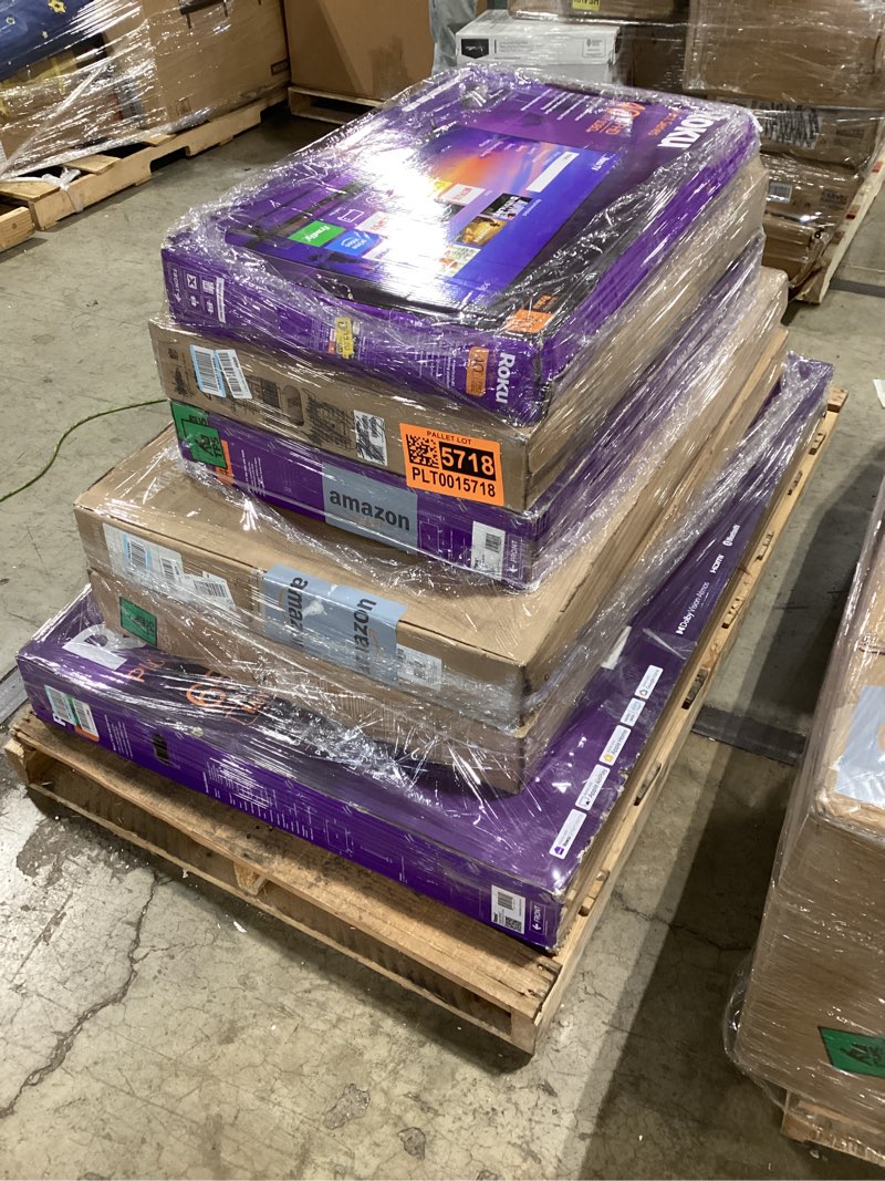 Broken TV Pallet, 6 TVs, Roku, Samsung, LG, 6