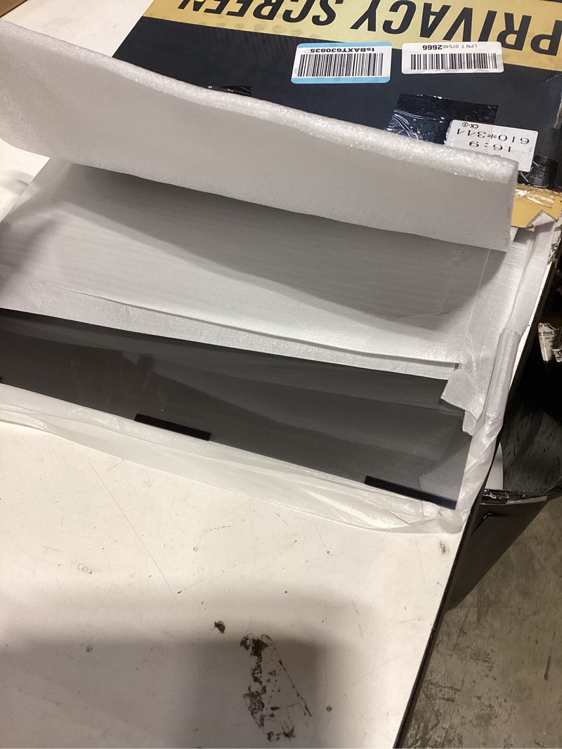 Condition photo showing As Is for [2 pack] computer privacy screen 27 inch for 16:9 widescreen monitor, removable eye protection anti glare blue light filter, anti scratch computer monitor privacy shield 27 in