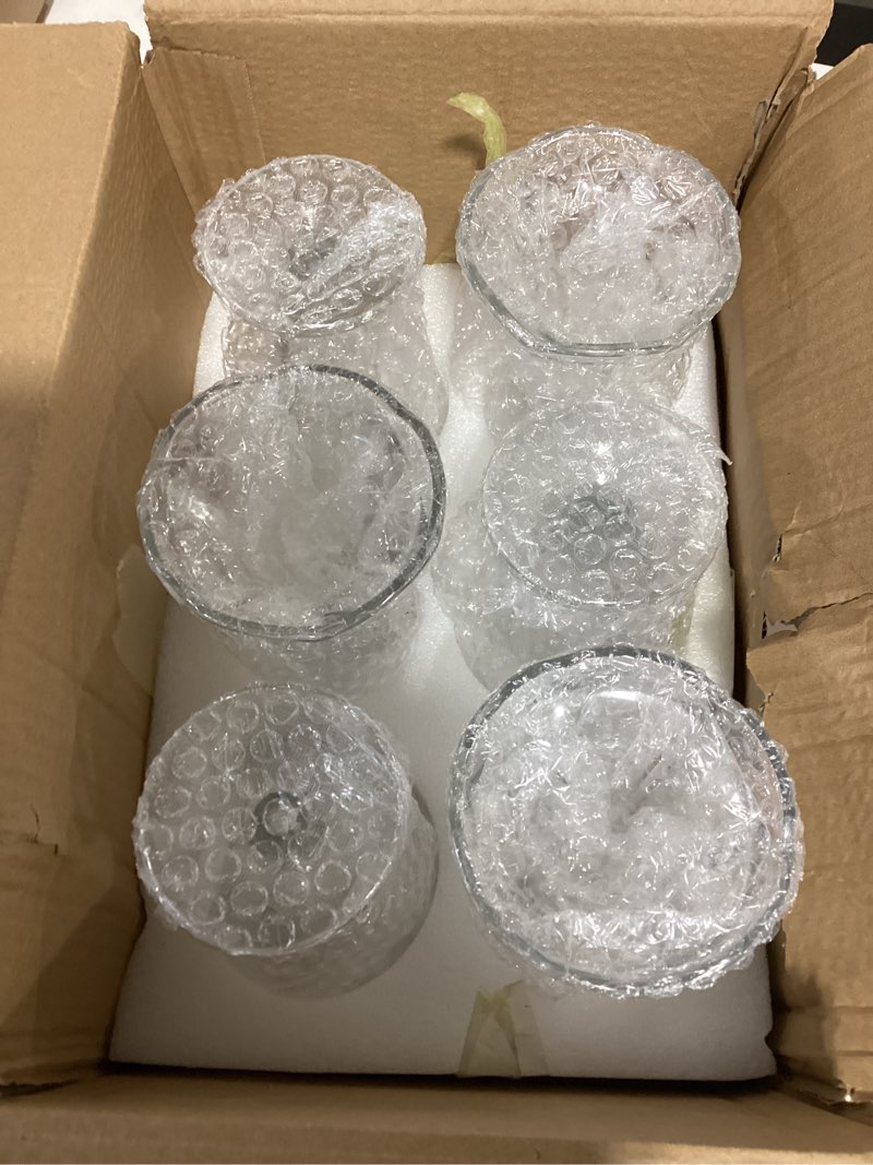 Condition photo showing Good Condition for zenfun 6 pack glass tulip sundae cups, 7 fl oz clear milkshakes footed ice cream cups dessert bowls set for sherbet trifle, fruit, salad, snack, cocktail