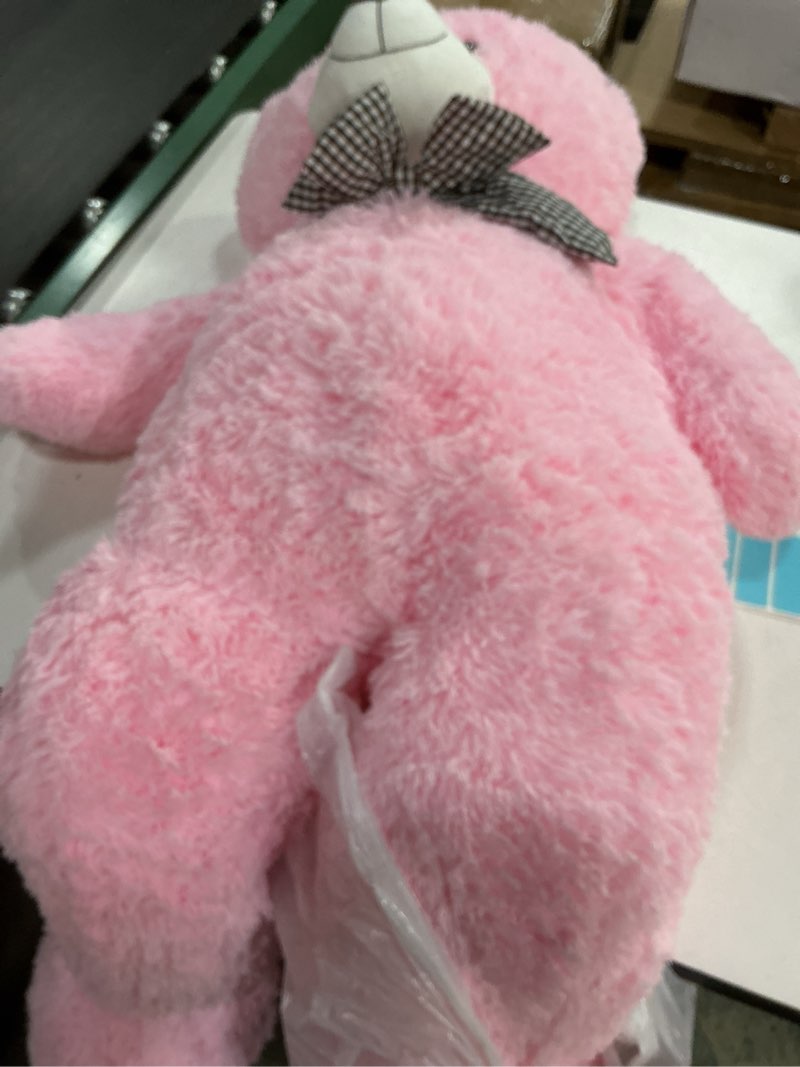Condition photo showing Good Condition for Giant Pink Teddy Bear 47" Stuffed Animals Plush Toy, 4 Feet Cute Life Size Big Soft Bear for Boy Girl Birthday Valentine Mother's Day, 120CM, 5LBs Pink 47inch