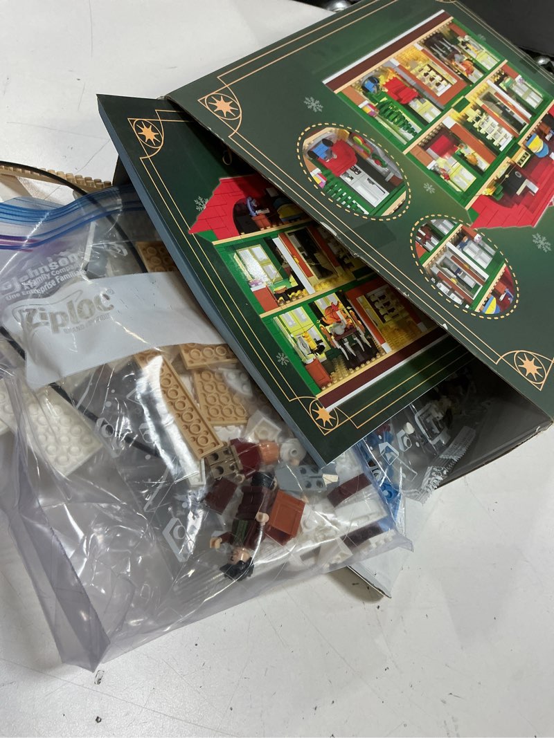Condition photo showing Good Condition for Christmas House Building Set with Light for Adults, NO Compatible with Lego House, 1187PCS Holiday Loness Home Boys House Building Kits, Christmas for Movie Fans Friends Family