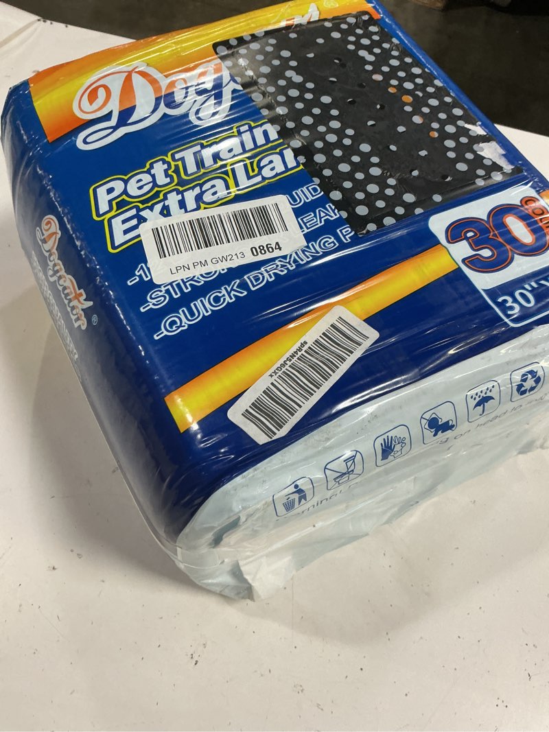 Condition photo showing New/Like New for dogcator dog pee pads extra large 30"x36", 30 count super absorbent pee pads for dogs, disposable urine bed pads for doggie, thicken xxl puppy pads, piddle pads x-large for indoor, outdoor use 30 count blue