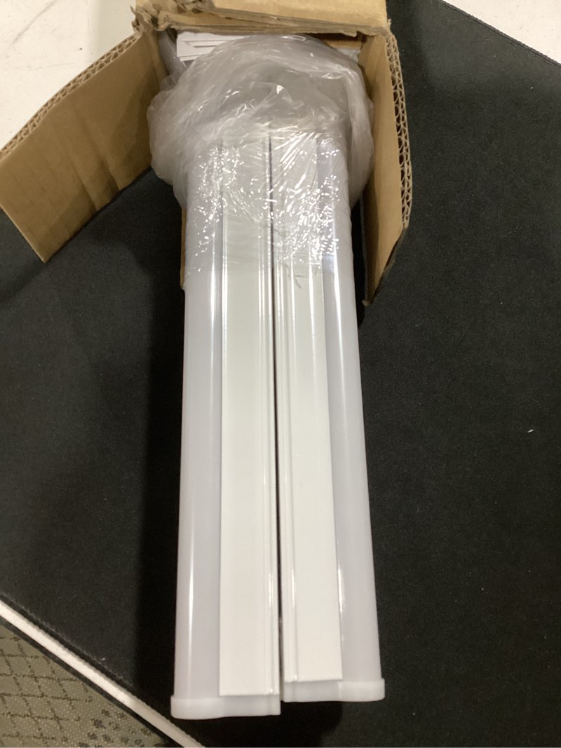 Condition photo showing As Is for pak 4ft led shop lights, 2300lm 6500k cool white, 20w energy efficient linkable ceiling and under cabinet lighting, t5 integrated utility fixture for garage, workshop, basement, fcc certified, 4 pack white 4ft 6500k-4 pack