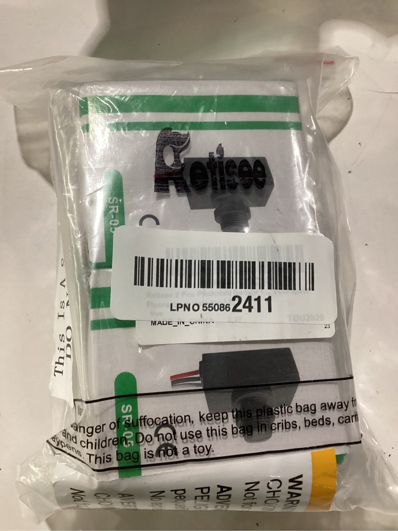 Condition photo showing As Is for retisee 2 pcs photocell sensor for outdoor lights with photocell and wall plate, hardwire light control, controls lighting dusk to dawn compatible with incandescent compact fluorescent halogen led