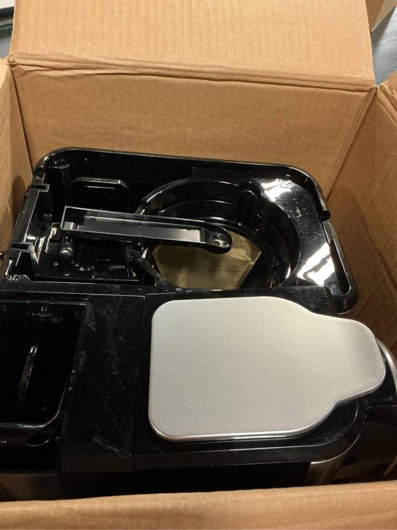 Condition photo showing As Is for cuisinart 12-cup coffee maker, single-serve brewer glass carafe, automatic hot & iced coffee machine, brew strength control and pause, ss-16, stainless steel