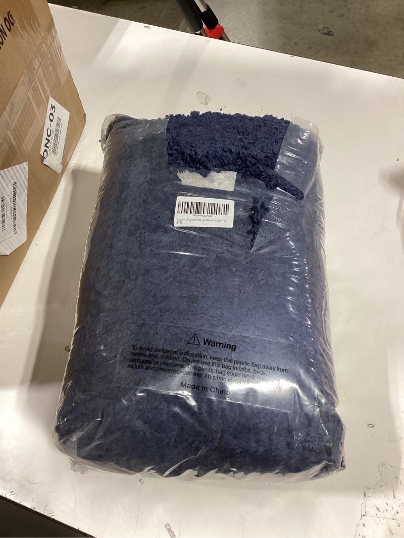 Condition photo showing Good Condition for bathroom rugs non slip washable 70x24, ultra thick soft microfiber absorbent bath mats, high density foam latex non slip backing bath rugs, fluffy floor carpet for tub&shower, navy 70" x 24"(bathroom rug) navy blue