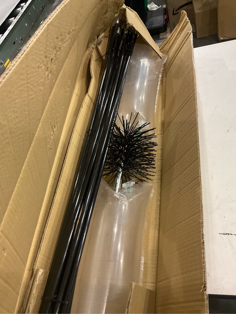 Condition photo showing Good Condition for 18FT Total Fiberglass Chimney Cleaning Kit - 3FT × 6Pcs Fiberglass Chimney Rod and 6 Inch Brush, with Standard 1/4" NPT End Fitting, Chimney Cleaning Sweep Kit for Hearth Fireplace 18 FT