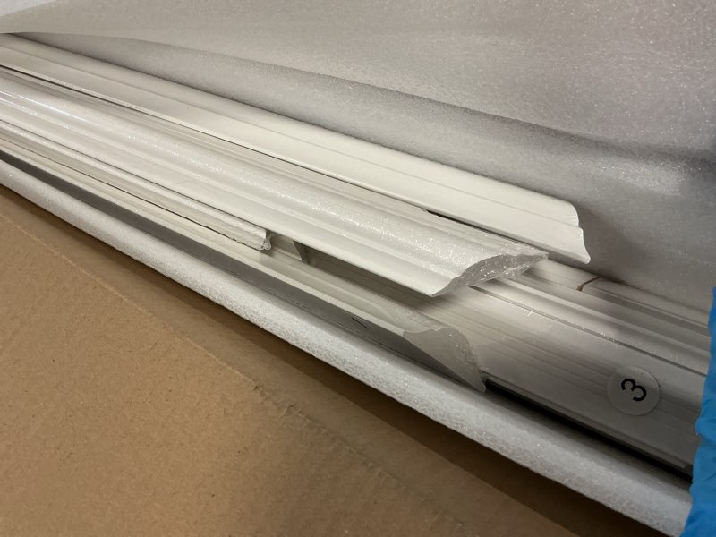 Condition photo showing Good Condition for Art3d Pre-Cut Wall Molding Set of 6 pcs, Ready-to-Assemble Wainscoting Panels for Interior Wall Décor Living Room Bedroom Accent Wall - Installed with Glue, 3 Top 3 Bottom