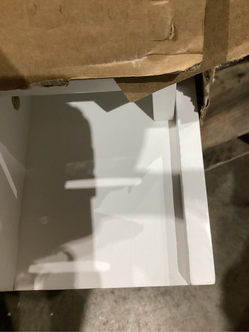 Condition photo showing Good Condition for MBYD White Floating Shelves 36 Inches Long, Picture Ledge Wall Shelf for Frames Photo Albums, Wall Mounted Photo Shelves with Ledge Set of 3 Same Dimension for Bedroom Bathroom Living Room Kitchen White Set of 3 36 in