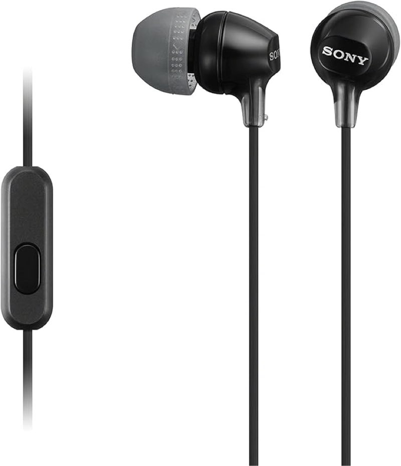 Sony MDR-EX15AP Headset with Microphone and Smartphone Control - Black