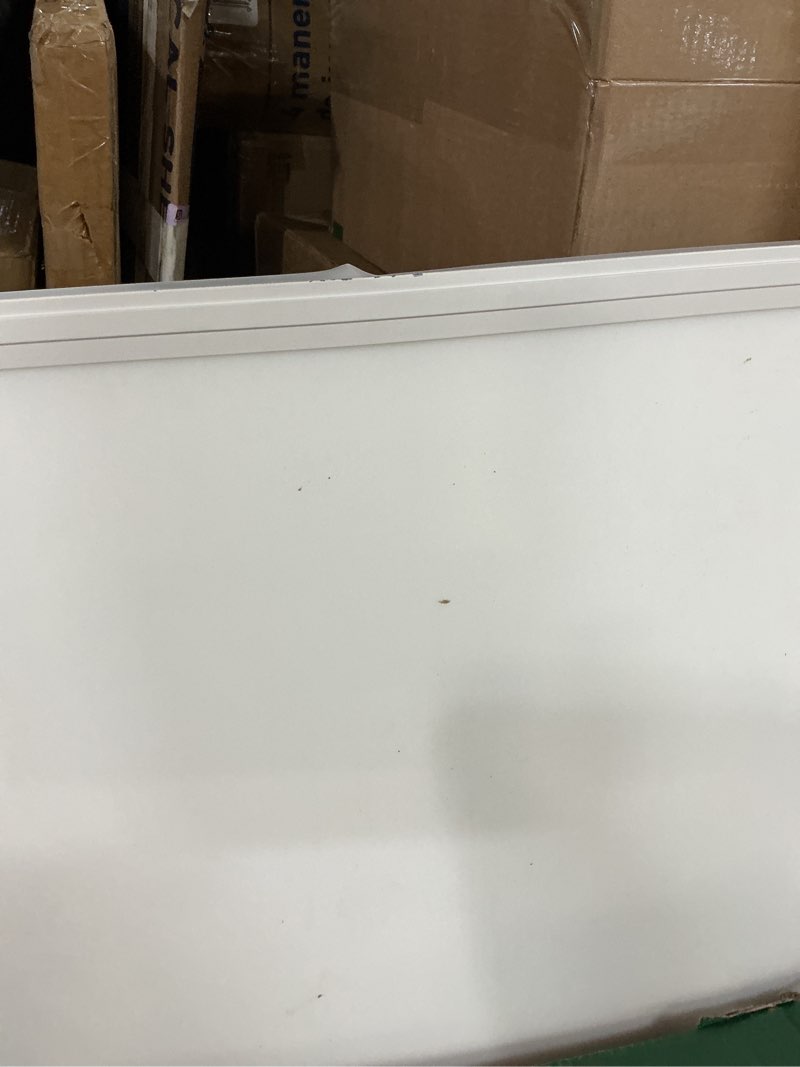 Condition photo showing As Is for lithonia lighting cpanl 2x4 led flat panel light, 2 ft. by 4 ft. led light panel, ceiling lighting fixture, 4000 lumens, 3500k/4000k/5000k switchable cct, includes direct ceiling mount bracket, white 2-foot x 4-foot 4,000 lumens switchable white