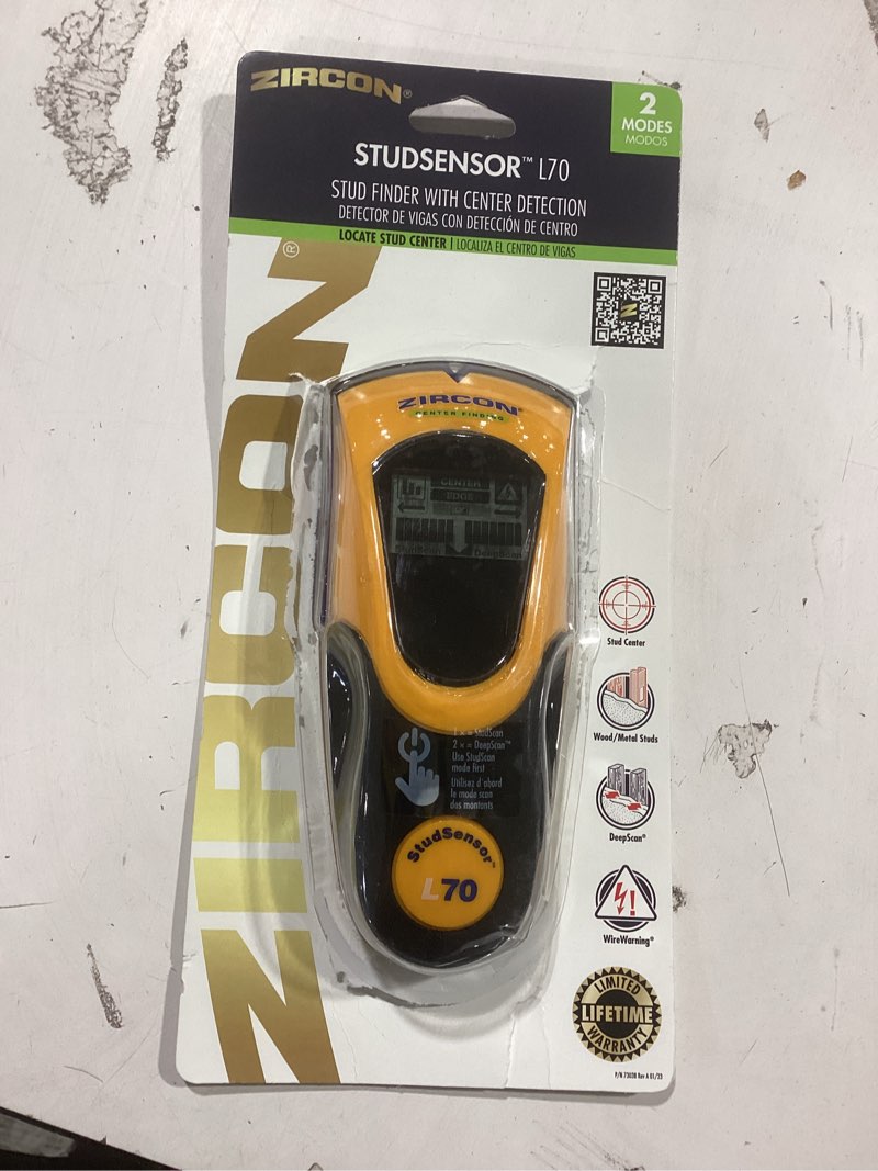 Condition photo showing As Is for Zircon StudSensor L70 OneStep Stud Finder
