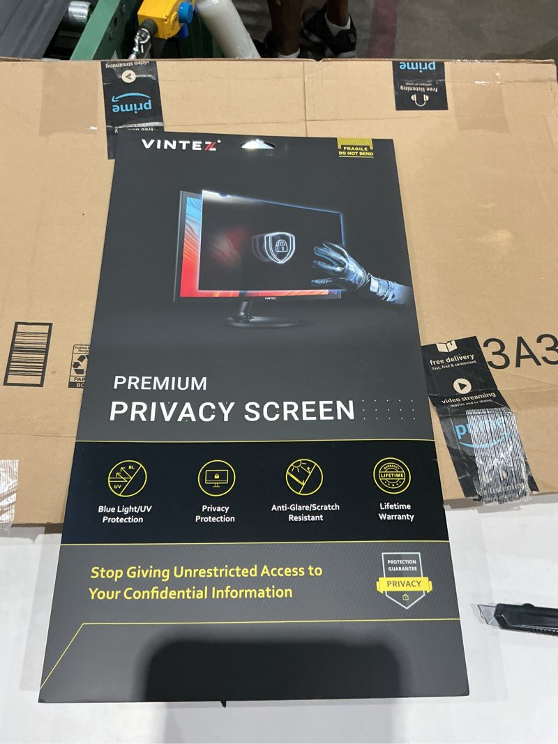 Condition photo showing New/Like New for vintez 28 inch 16:9 privacy screen for computer monitor and laptop - anti glare protector film blue light filter eye protection - computer screen privacy shield, [1 pack] [1 pack] 28" diagonal (16:9)