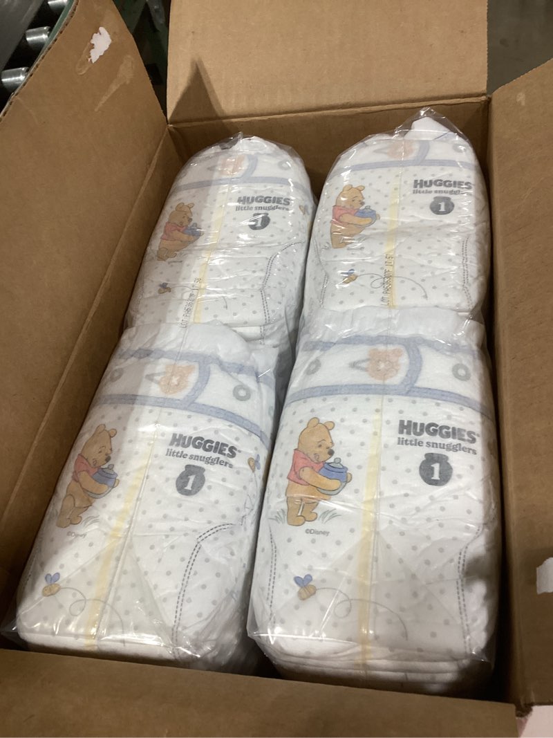 Condition photo showing New/Like New for Huggies Size 1 Diapers, Little Snugglers Baby Diapers, Size 1 (8-14 lbs), 96 Count, Packaging May Vary Size 1 96