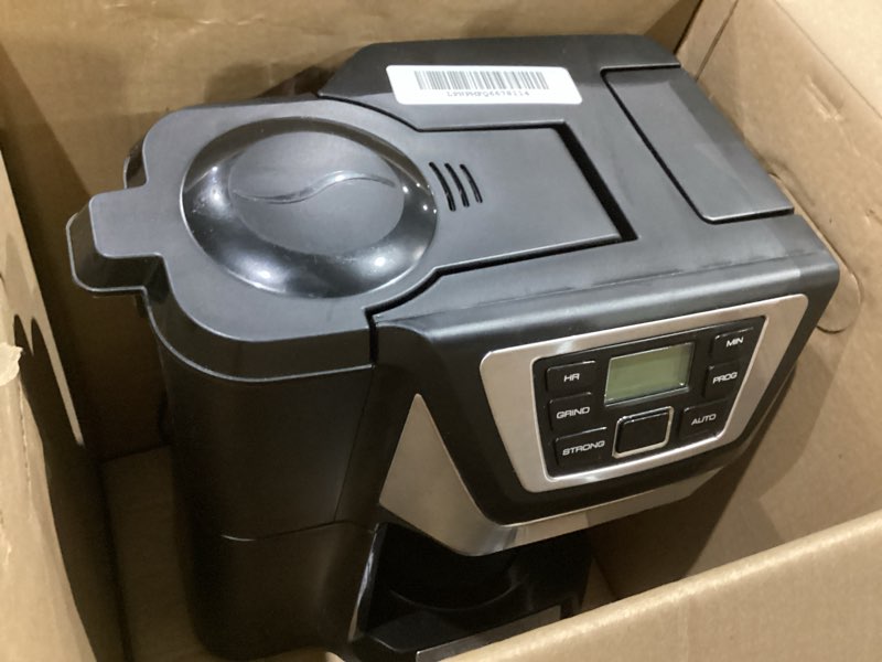 Condition photo showing As Is for black and decker black+decker 12-cup mill and brew coffeemaker, black, cm5000b 12-cup coffee system